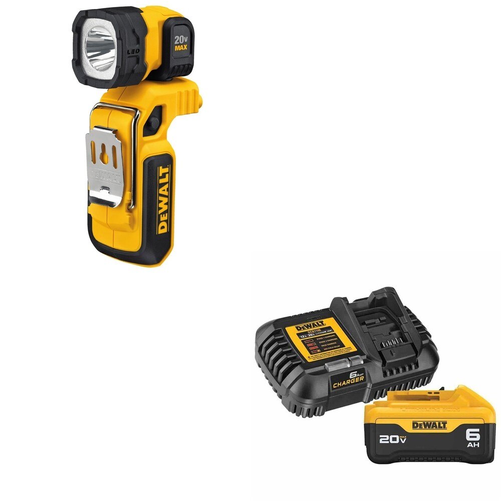 DeWalt DCB206C 20V MAX 6.0Ah Battery and Charger Kit W/ DCL044 LED Worklight