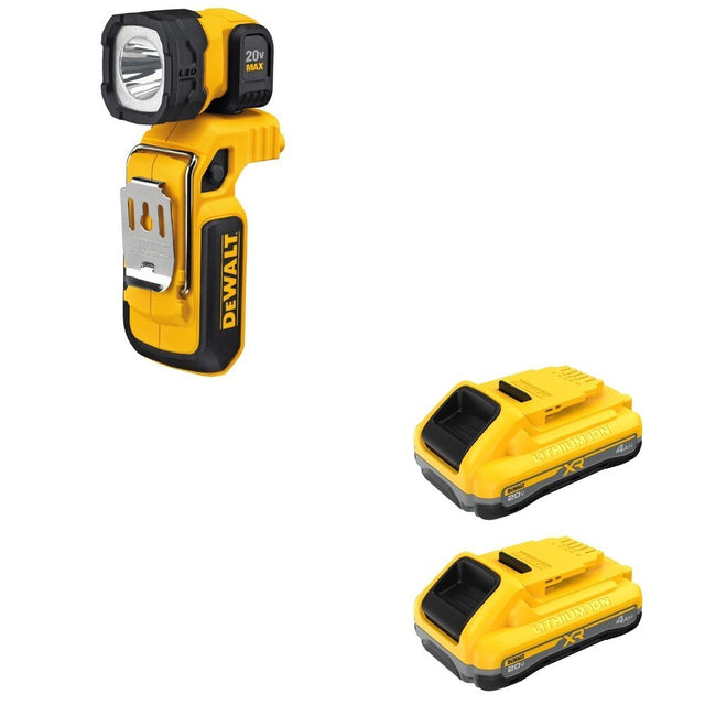 DeWalt DCB2104-2 20V MAX XR POWERPACK 4Ah Battery 2-Pack W/ DCL044 LED Worklight