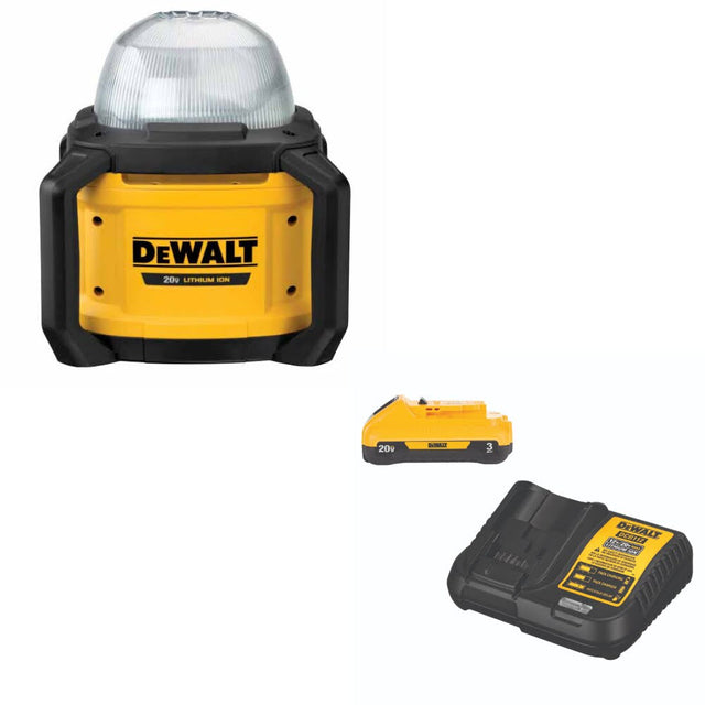 DeWalt DCL074 20V 5000L Work Light, Bare Tool W/ DCB230C 20V MAX Starter Kit