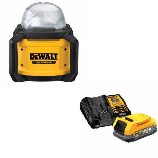 DeWalt DCL074 20V 5000L Work Light, Bare Tool W/ DCBP034C 20V MAX Starter Kit