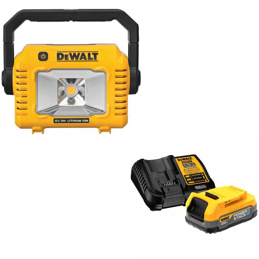 DeWalt DCL077B Cordless Task Light W/ DCBP034C 20V MAX Starter Kit