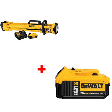 DeWalt DCL079R1 20V MAX Cordless Tripod Light Kit w/ FREE DCB205 20V 5Ah Battery