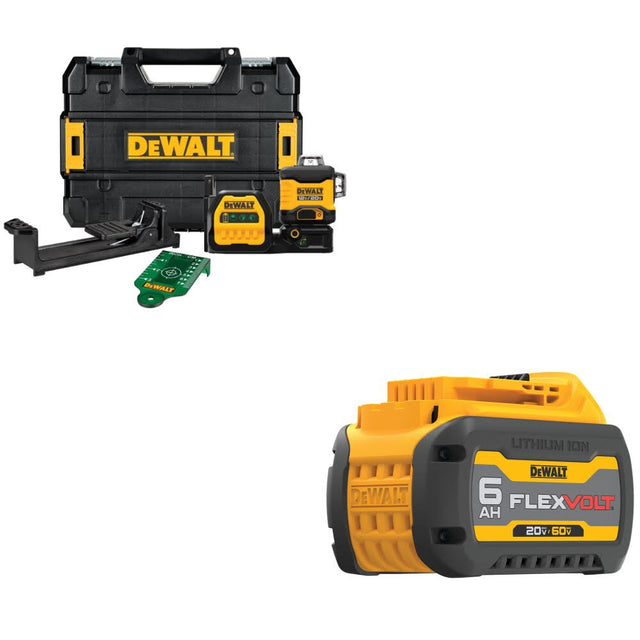 DeWalt DCLE34030G 20V/12V Laser Kit W/ DCB606 20/60V MAX FlexVolt 6Ah Battery