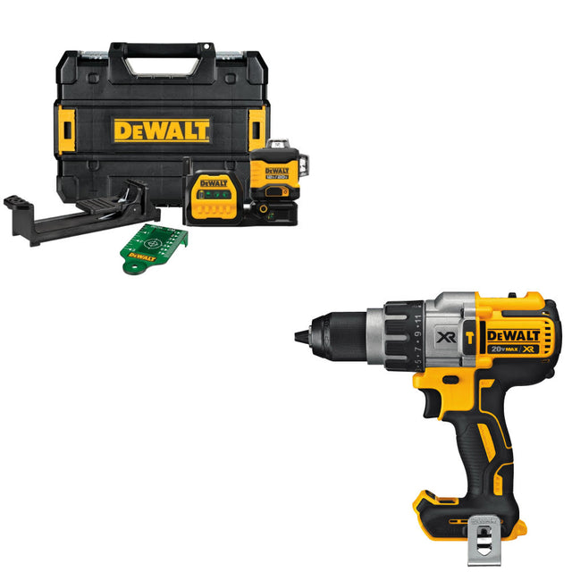 DEWALT DCLE34030G 20V/12V Laser Kit W/ FREE DCD996B 20V MAX XR Hammerdrill