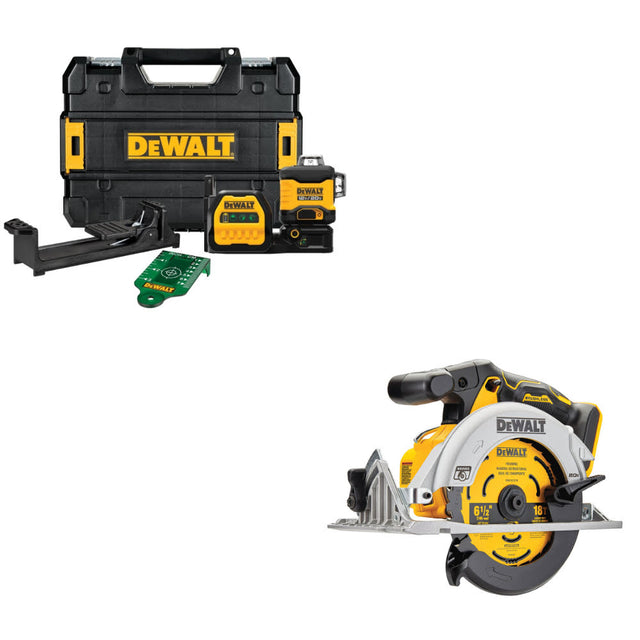 DEWALT DCLE34030G 20V/12V Laser Kit W/ FREE DCS565B 20V MAX Circ Saw, 6-1/2"