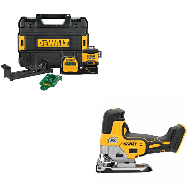 DEWALT DCLE34030G 20V/12V Laser Kit W/ FREE DCW200B 20V MAX* XR Sander, Bare