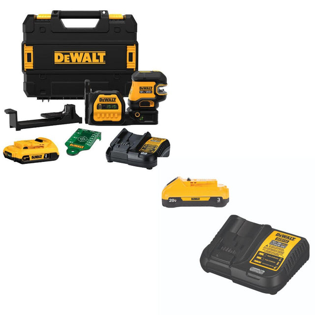 DeWalt DCLE34520G 20V Combo Laser Kit W/ DCB230C 20V MAX Starter Kit