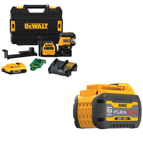 DeWalt DCLE34520G 20V Combo Laser Kit W/ DCB606 20/60V MAX FlexVolt 6Ah Battery