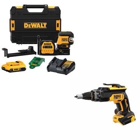 DeWalt DCLE34520G 20V Combo Laser Kit W/ FREE DCF630B 20V MAX XR Screwgun, Bare