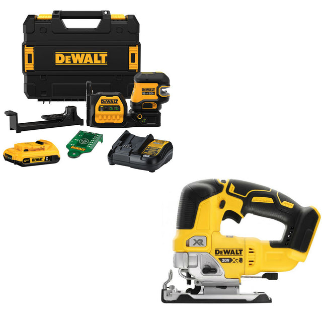 DeWalt DCLE34520G 20V Combo Laser Kit W/ FREE DCS334B 20V MAX XR Jig Saw, Bare