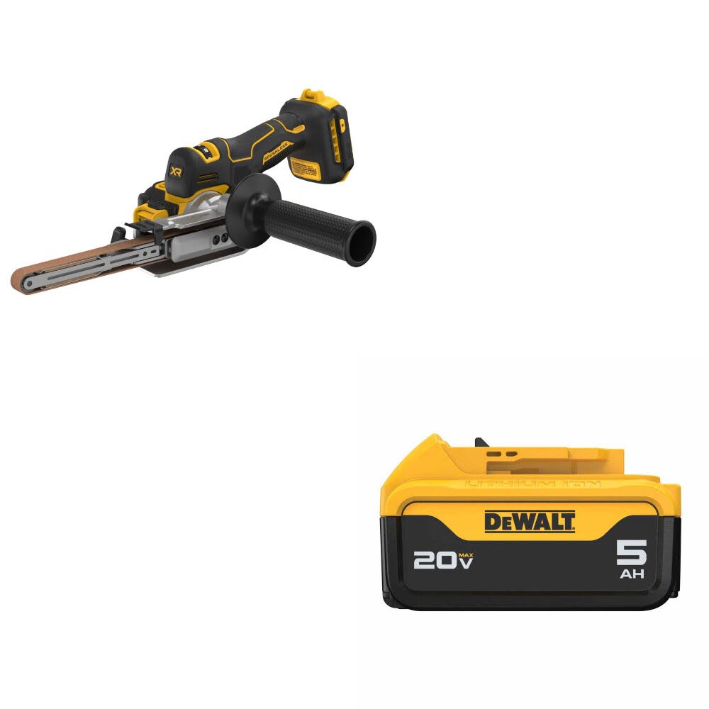 DeWalt DCM200B 20V XR Bandfile, Bare W/ DCB205 20V MAX XR 5.0Ah Battery Pack