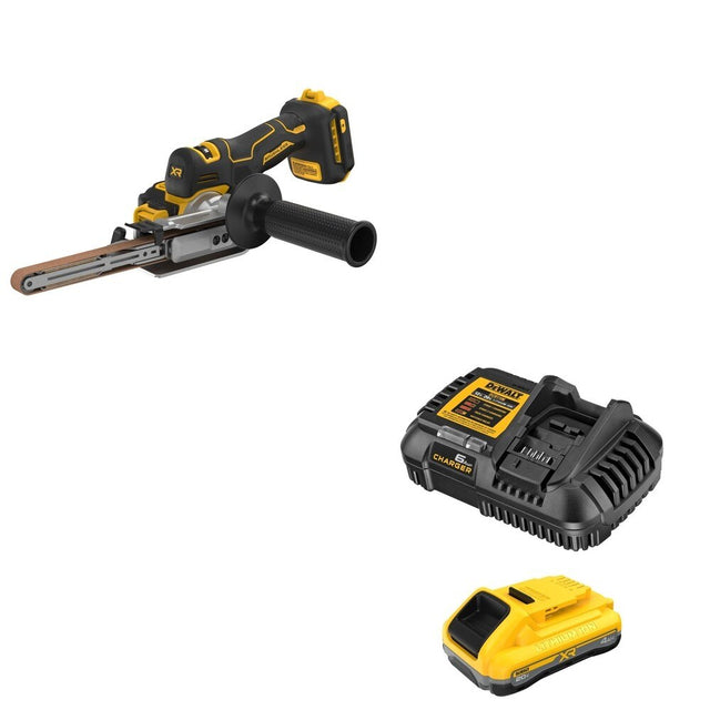 DeWalt DCM200B 20V MAX XR Bandfile Sander W/ DCB2104C POWERPACK 4Ah Kit