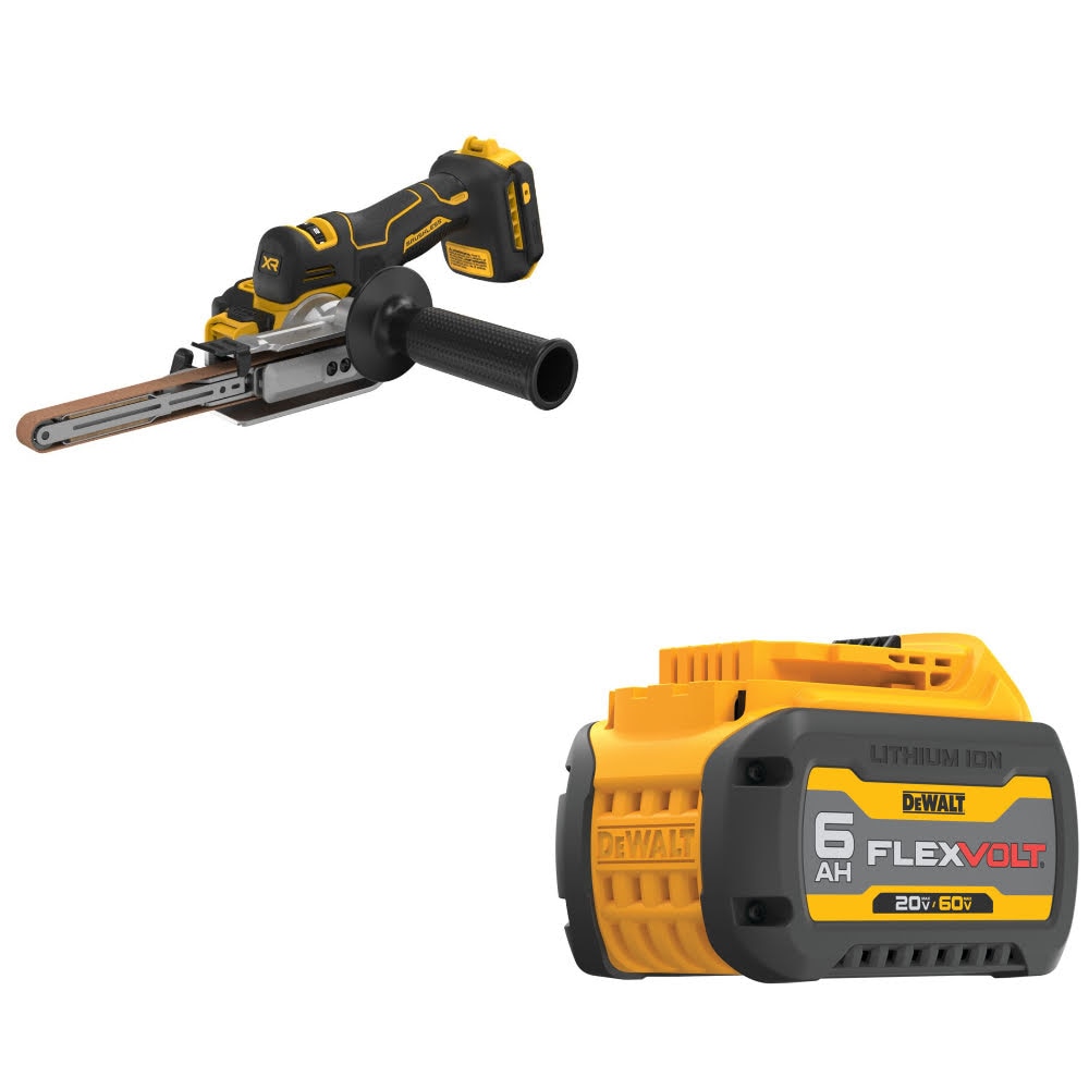 DeWalt DCM200B 20V XR Bandfile, Bare W/ DCB606 20/60V MAX FlexVolt 6.0Ah Battery