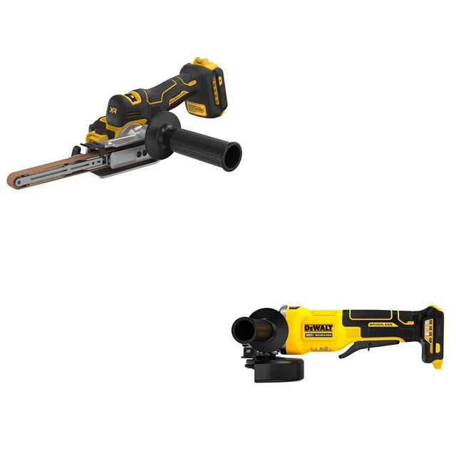 DeWalt DCM200B 20V MAX XR Bandfile Sander W/ DCG408B Paddle-Switch Grinder