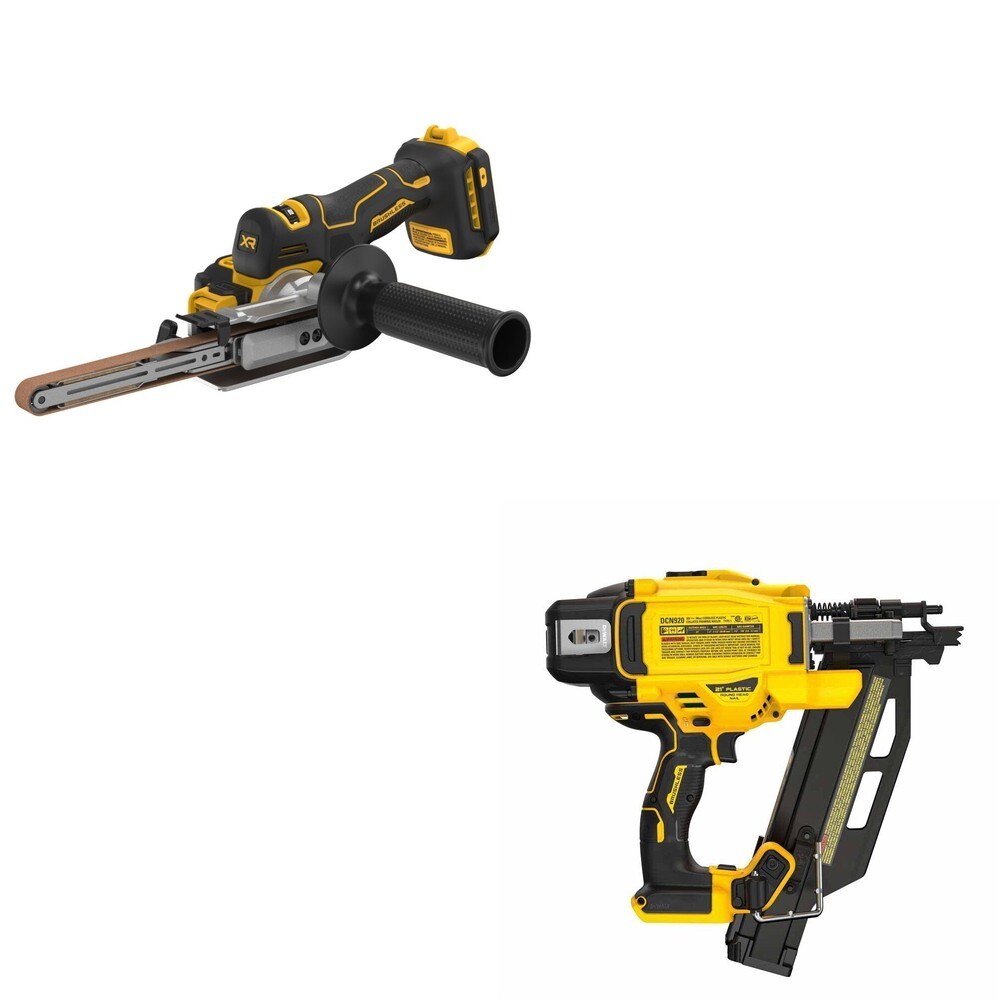DeWalt DCN920B 20V MAX XR 21-Degree Framing Nailer W/ DCM200B Bandfile Sander