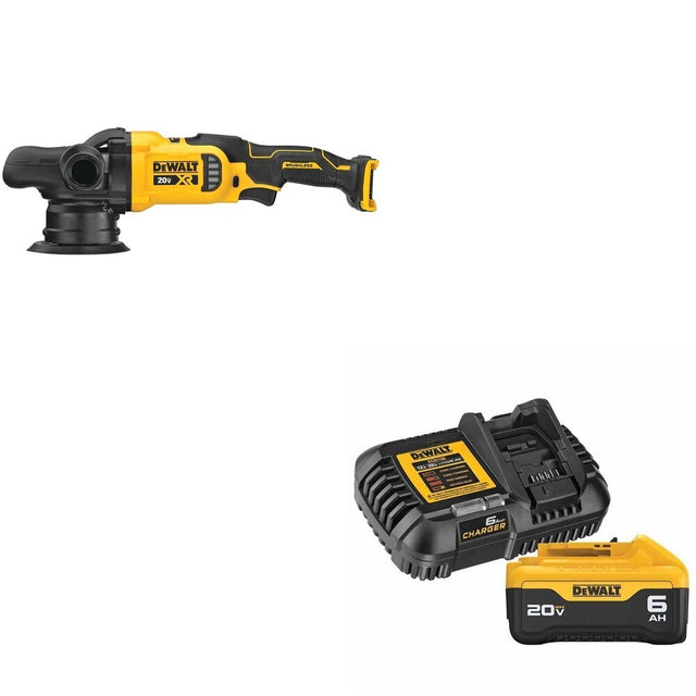 DeWalt DCM848B 20V MAX XR 5 in. Random Orbit Polisher W/ DCB206C 6.0Ah Battery Kit