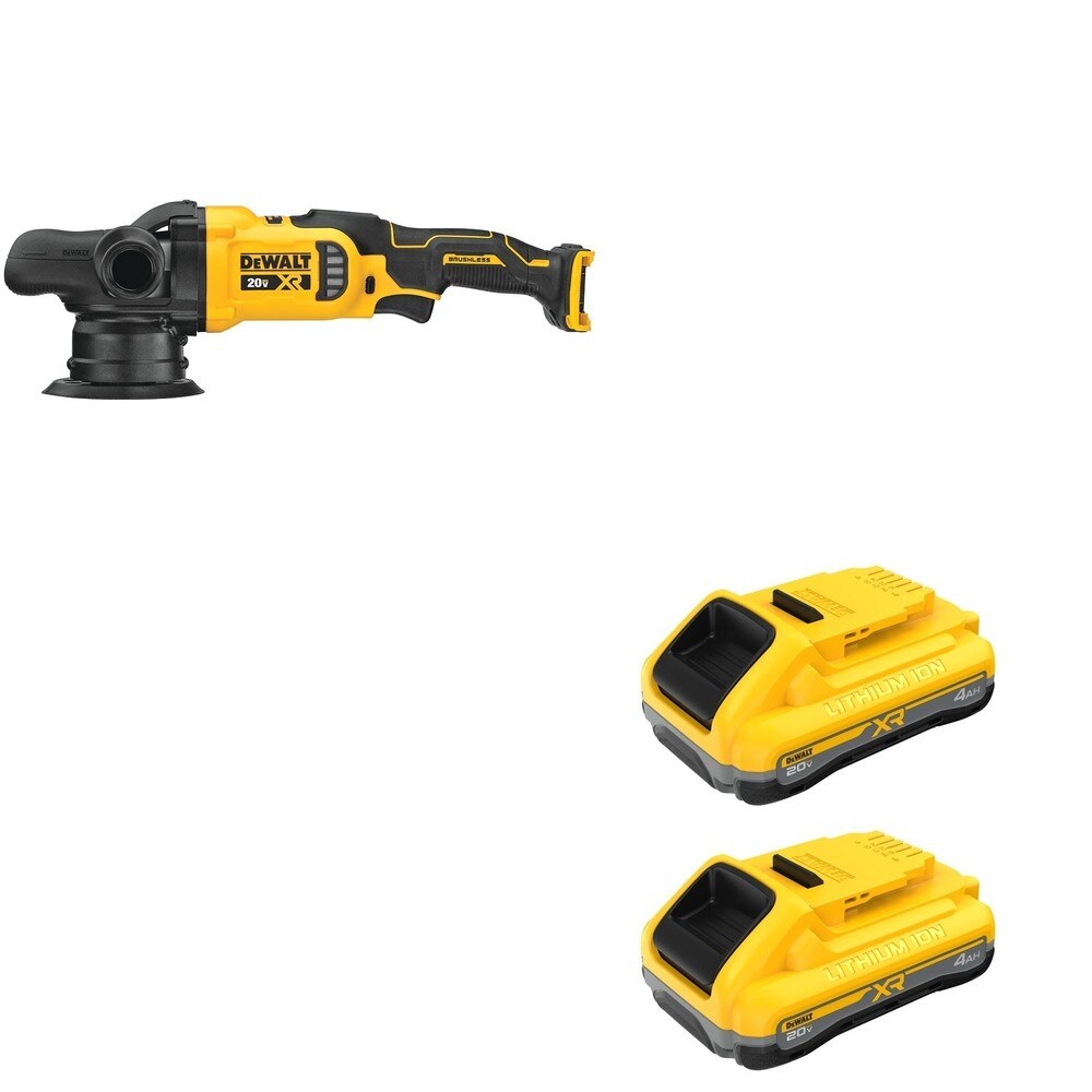 DeWalt DCM848B 20V MAX XR 5 in. Random Orbit Polisher W/ DCB2104-2 POWERPACK 4Ah 2-Pack