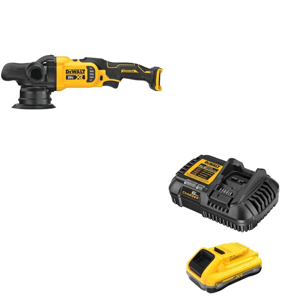 DeWalt DCM848B 20V MAX XR 5 in. Random Orbit Polisher W/ DCB2104C POWERPACK 4Ah Kit