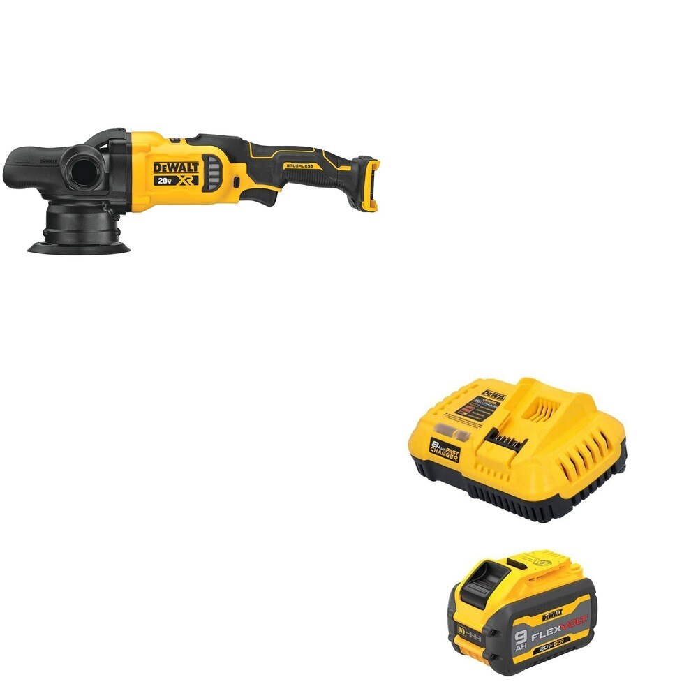 DeWalt DCM848B 20V MAX XR 5 in. Random Orbit Polisher W/ DCB609C FLEXVOLT 9.0Ah Kit