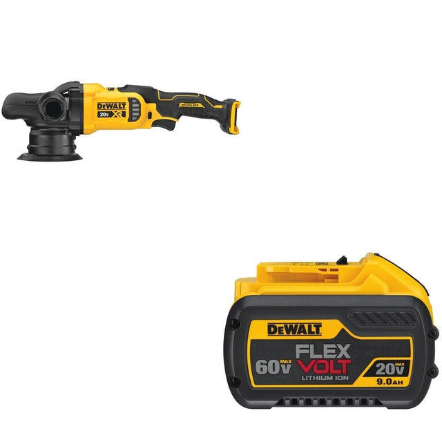 DeWalt DCM848B 20V MAX XR 5 in. Random Orbit Polisher W/ DCB609 FLEXVOLT 9.0Ah Battery