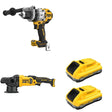 DeWalt DCM848B 20V MAX XR 5 in. Random Orbit Polisher W/ DCB2104-2 and DCD1007B Hammer Drill