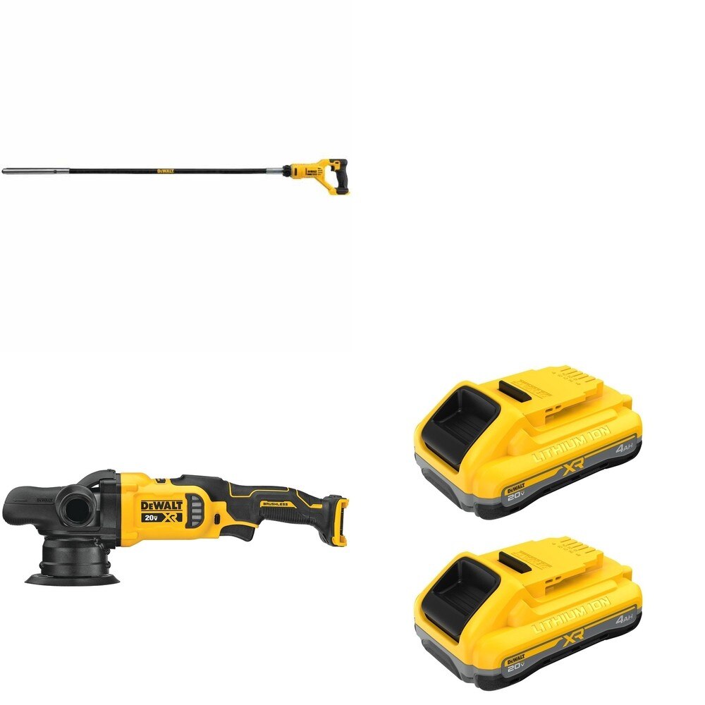 DeWalt DCE531B 20V MAX Concrete Pencil Vibrator W/ DCM848B Random Orbit Polisher and DCB2104-2