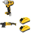DeWalt DCM848B Random Orbit Polisher W/ DCF891B Mid-Range Impact Wrench and DCB2104-2