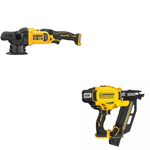 DeWalt DCN920B 20V MAX XR 21-Degree Framing Nailer W/ DCM848B Random Orbit Polisher