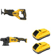 DeWalt DCM848B Random Orbit Polisher W/ DCB2104-2 POWERPACK 4Ah 2-Pack and DCS382B