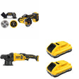 DeWalt DCM848B Random Orbit Polisher W/ DCB2104-2 POWERPACK 4Ah 2-Pack and DCS438B