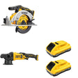 DeWalt DCM848B Random Orbit Polisher W/ DCB2104-2 and DCS565B 6-1/2 in. Circular Saw