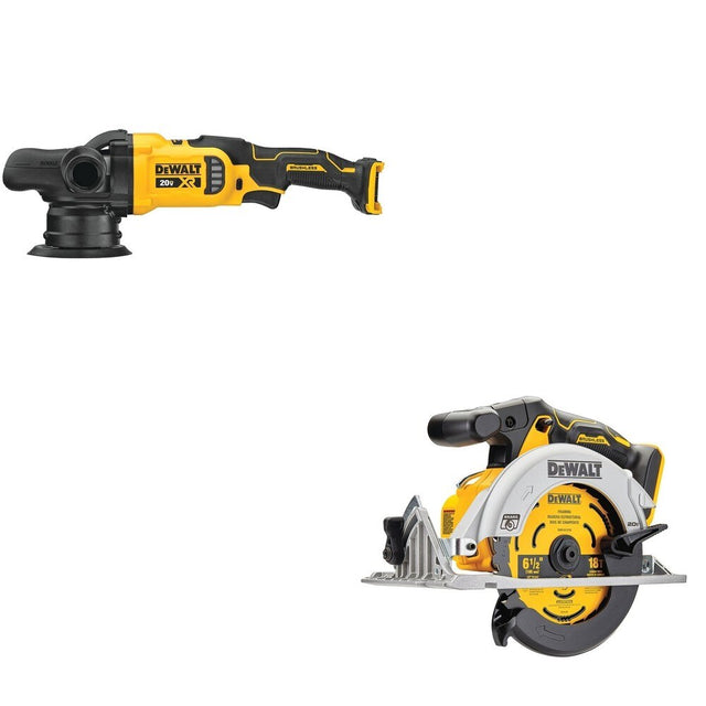 DeWalt DCM848B 20V MAX XR 5 in. Random Orbit Polisher W/ DCS565B 6-1/2 in. Circular Saw