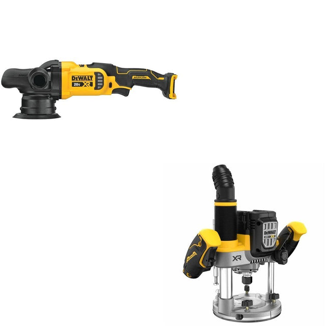 DeWalt DCW620B 20V MAX XR 2-1/4 HP Plunge Router W/ DCM848B Random Orbit Polisher