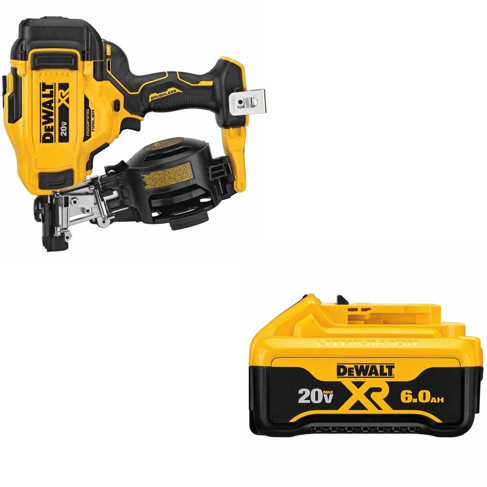DeWalt DCN45RNB 20V MAX 15-Degree Roofing Nailer W/ DCB206 6.0Ah Battery