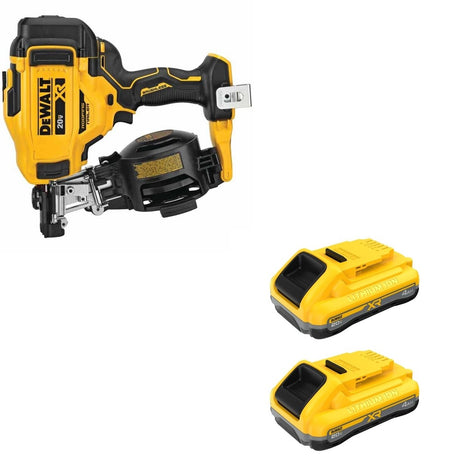 DeWalt DCN45RNB 20V MAX 15-Degree Roofing Nailer W/ DCB2104-2 POWERPACK 4Ah 2-Pack