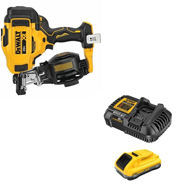 DeWalt DCN45RNB 20V MAX 15-Degree Roofing Nailer W/ DCB2104C POWERPACK 4Ah Kit