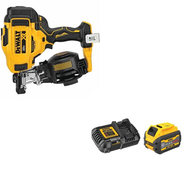 DeWalt DCN45RNB 20V MAX 15-Degree Roofing Nailer W/ DCB606C FLEXVOLT 6.0Ah Kit
