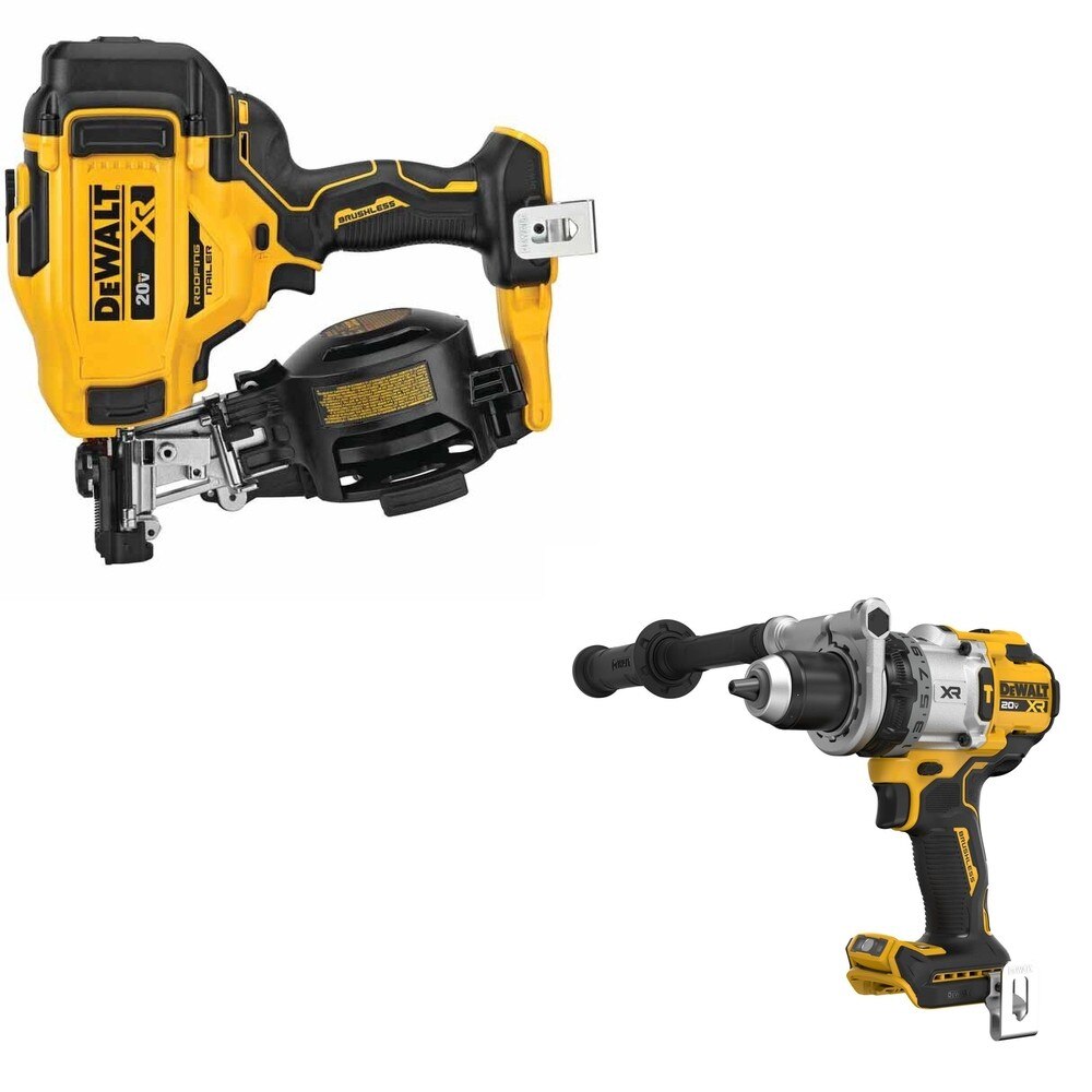 DeWalt DCN45RNB 20V MAX 15-Degree Roofing Nailer W/ DCD1007B Hammer Drill