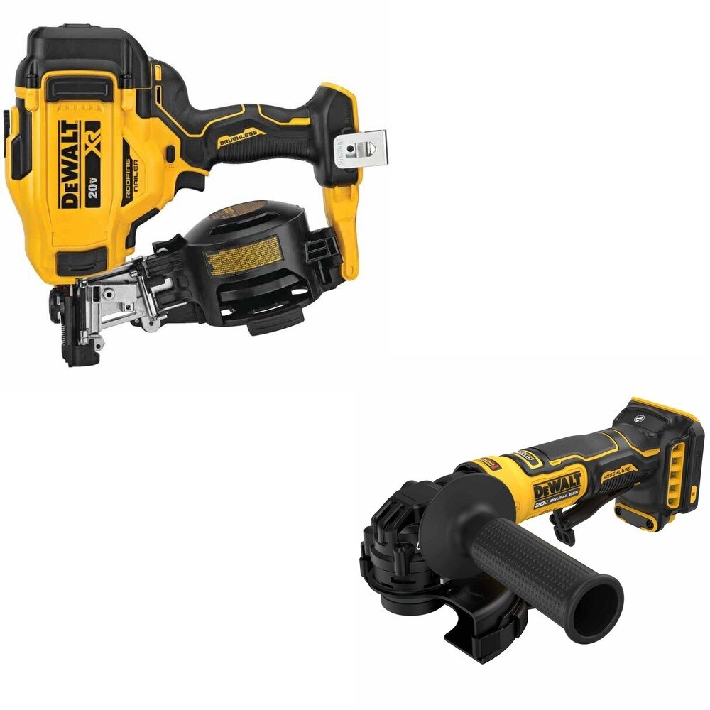 DeWalt DCN45RNB 20V MAX 15-Degree Roofing Nailer W/ DCG402B ATOMIC Angle Grinder