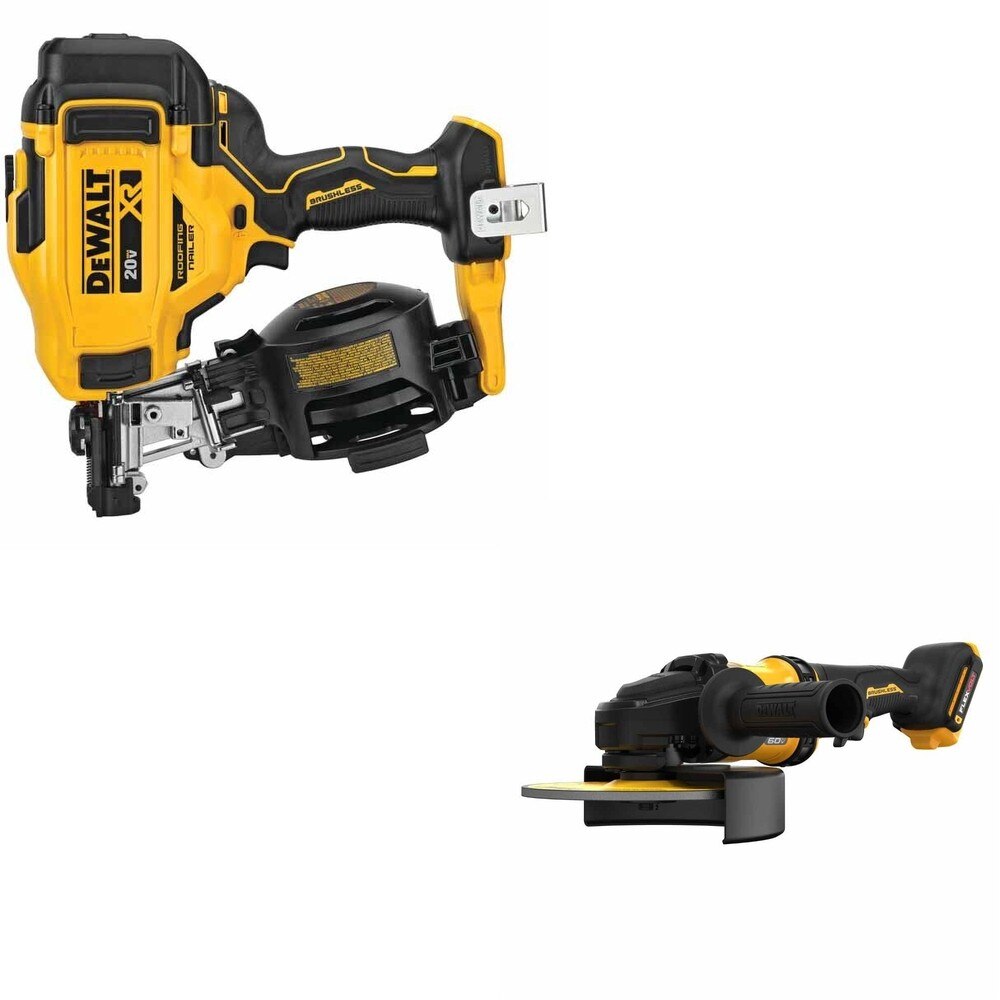 DeWalt DCN45RNB 20V MAX 15-Degree Roofing Nailer W/ DCG440B 7 in. Grinder