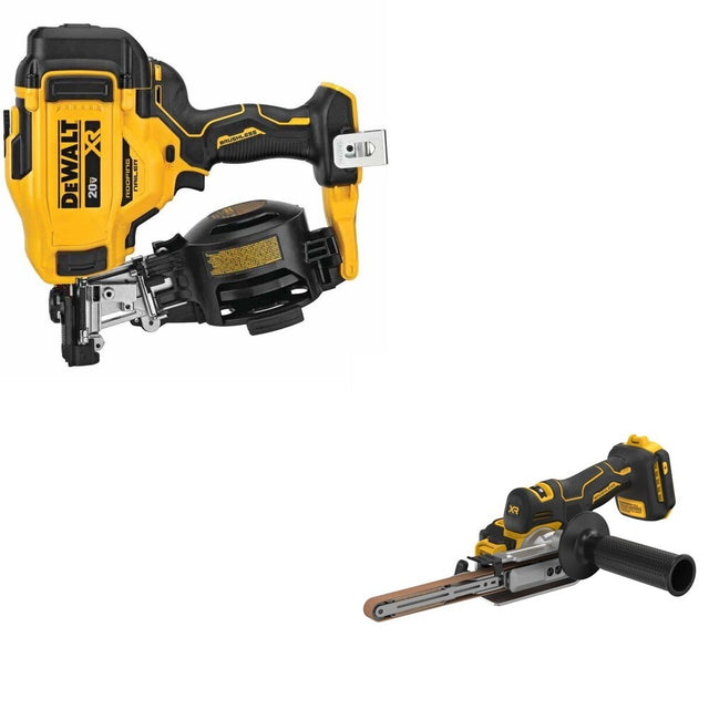 DeWalt DCN45RNB 20V MAX 15-Degree Roofing Nailer W/ DCM200B Bandfile Sander