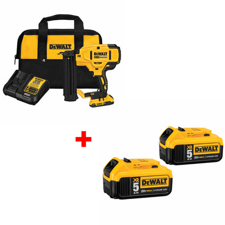 DeWalt DCN680D1 20V MAX XR 18Ga Nailer Kit W/ FREE DCB205-2 20V MAX Battery-2Pk