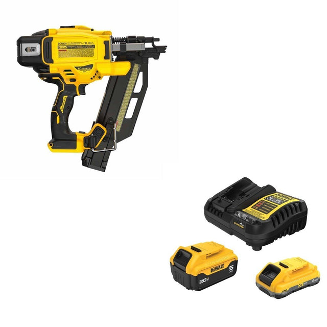 DeWalt DCN920B 20V MAX XR 21-Degree Framing Nailer W/ DCB245-2C 4.0Ah/5.0Ah Starter Kit
