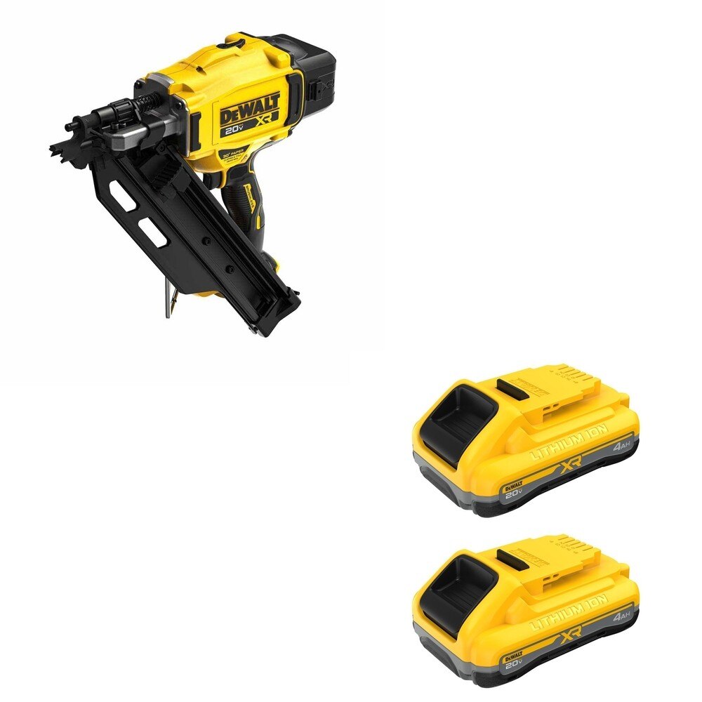DeWalt DCN930B 20V MAX XR 30-Degree Framing Nailer W/ DCB2104-2 POWERPACK 4Ah 2-Pack