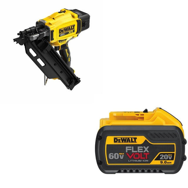 DeWalt DCN930B 20V MAX XR 30-Degree Framing Nailer W/ DCB609 FLEXVOLT 9.0Ah Battery