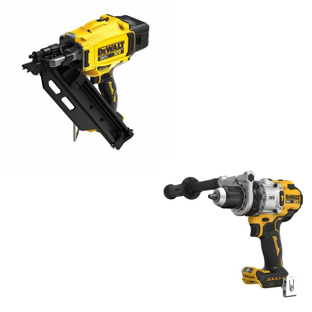 DeWalt DCN930B 20V MAX XR 30-Degree Framing Nailer W/ DCD1007B Hammer Drill