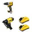 DeWalt DCN930B 20V MAX XR 30-Degree Framing Nailer W/ DCB2104-2 and DCD806B Hammer Drill