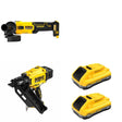 DeWalt DCN930B 30-Degree Framing Nailer W/ DCB2104-2 POWERPACK 4Ah 2-Pack and DCG407B
