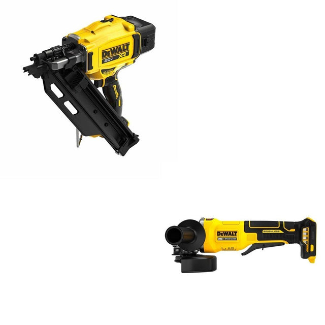 DeWalt DCN930B 20V MAX XR 30-Degree Framing Nailer W/ DCG408B Paddle-Switch Grinder