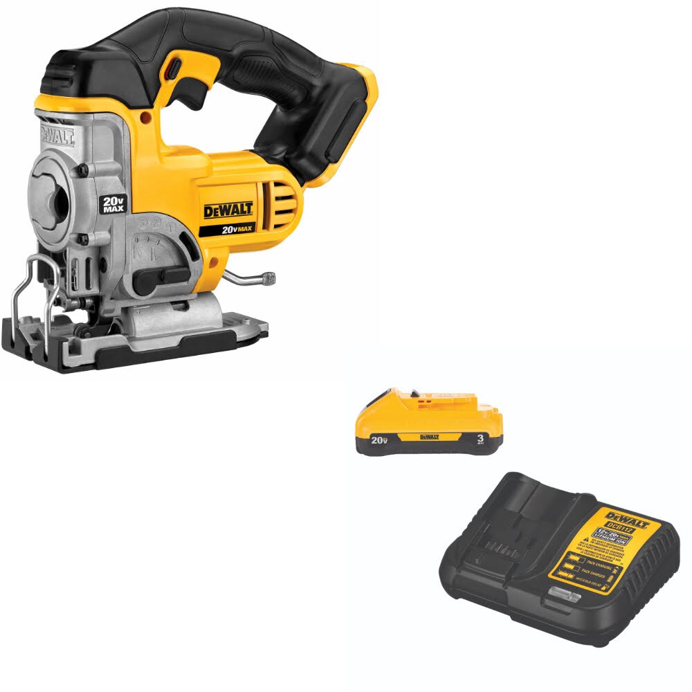DeWalt DCS331B 20V MAX Jig Saw, Bare W/ DCB230C 20V MAX Starter Kit